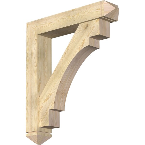 Ekena Millwork Merced Arts and Crafts Rough Sawn Bracket w/ Offset Brace, Douglas Fir, 8"W x 42"D x 48"H BKT0806X42X48MRC03RDF - main